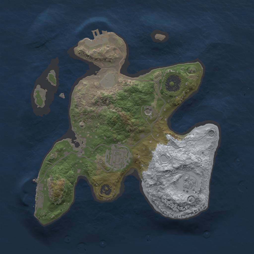 Rust Map: Procedural Map, Size: 2300, Seed: 640001859, 8 Monuments