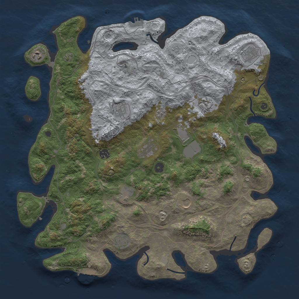 Rust Map: Procedural Map, Size: 4500, Seed: 1873698920, 19 Monuments