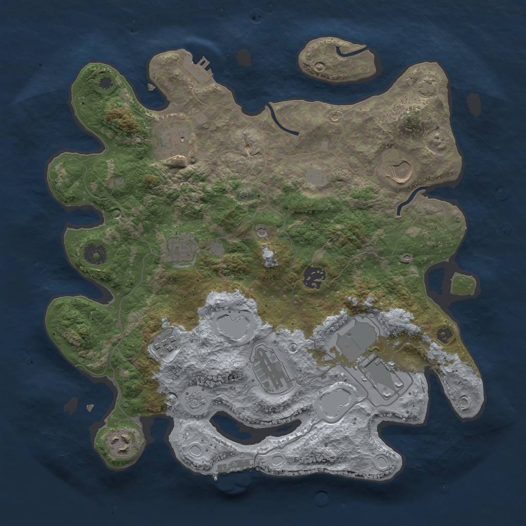 Rust Map: Procedural Map, Size: 3500, Seed: 6955456, 16 Monuments