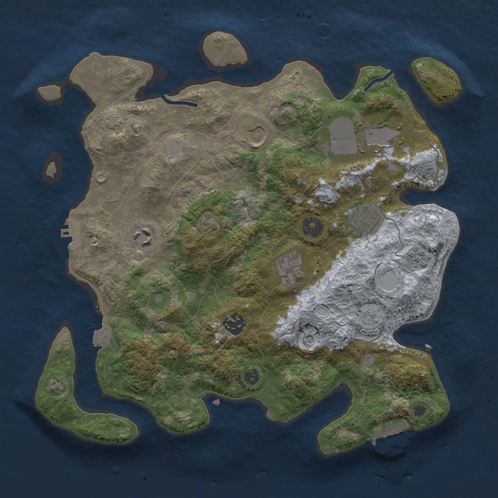 Rust Map: Procedural Map, Size: 3500, Seed: 161912436, 15 Monuments