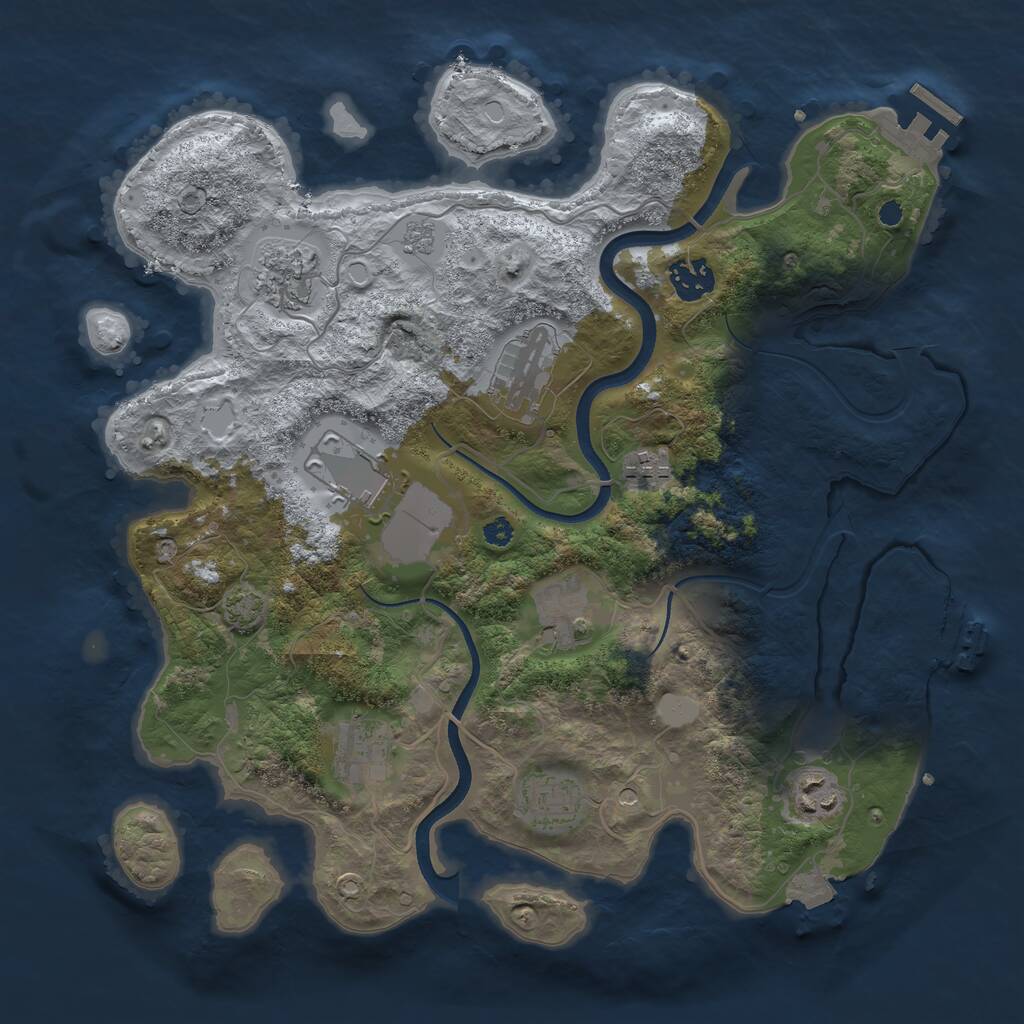 Rust Map: Procedural Map, Size: 3500, Seed: 1146764972, 15 Monuments