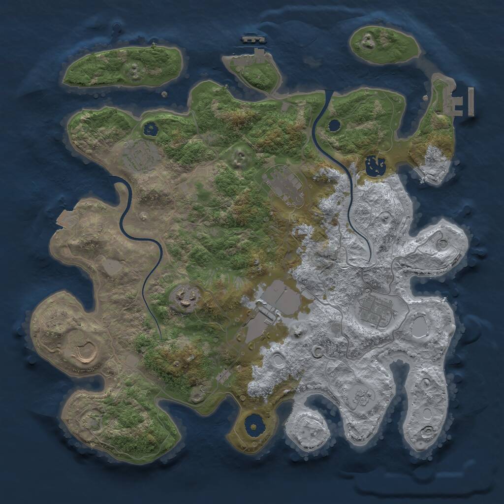 Rust Map: Procedural Map, Size: 3500, Seed: 20230630, 13 Monuments