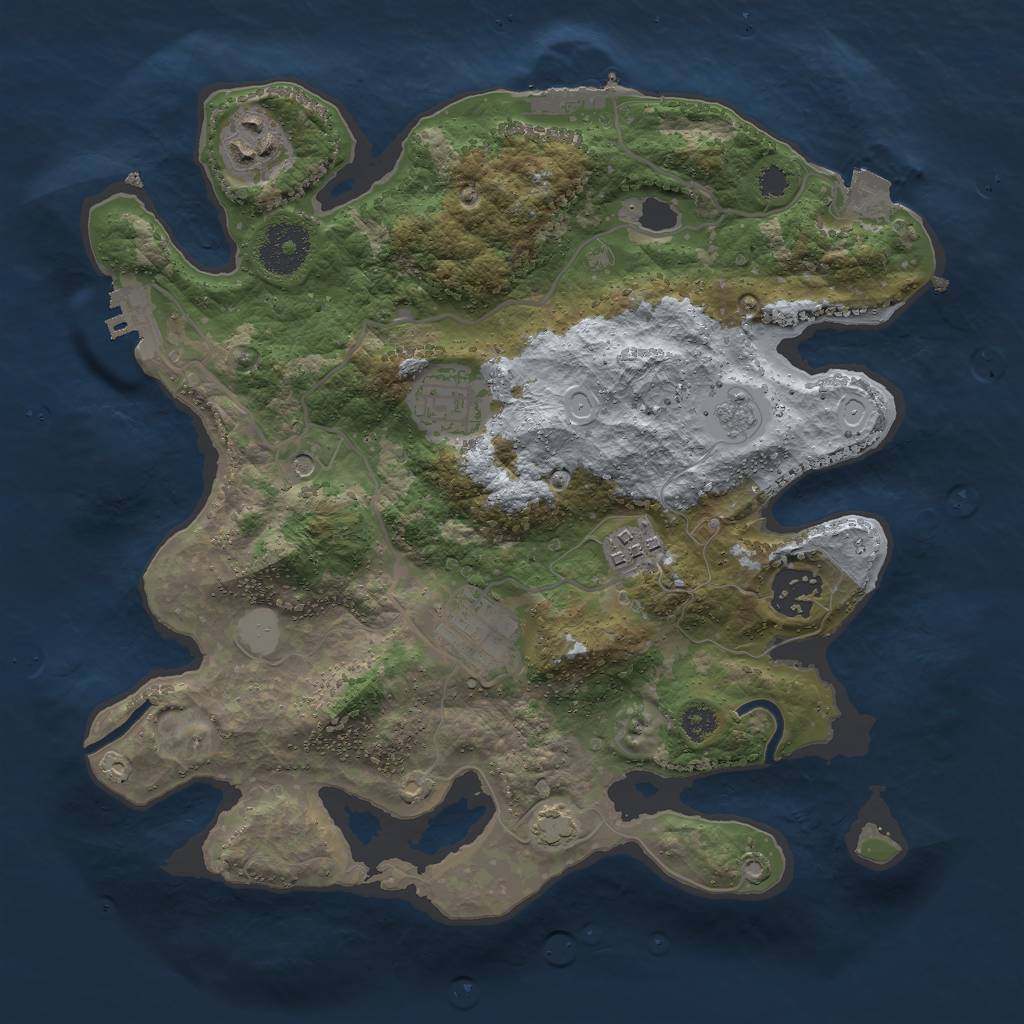 Rust Map: Procedural Map, Size: 3000, Seed: 1650724, 13 Monuments