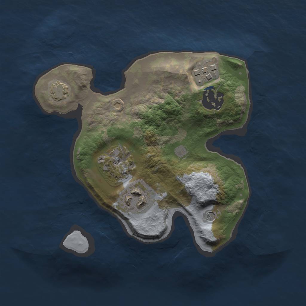 Rust Map: Barren, Size: 2000, Seed: 7250645, 8 Monuments