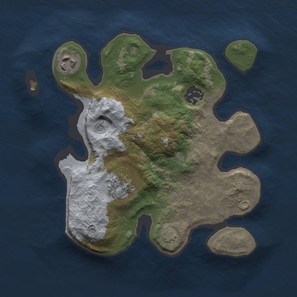 Rust Map: Barren, Size: 2500, Seed: 12683129, 7 Monuments