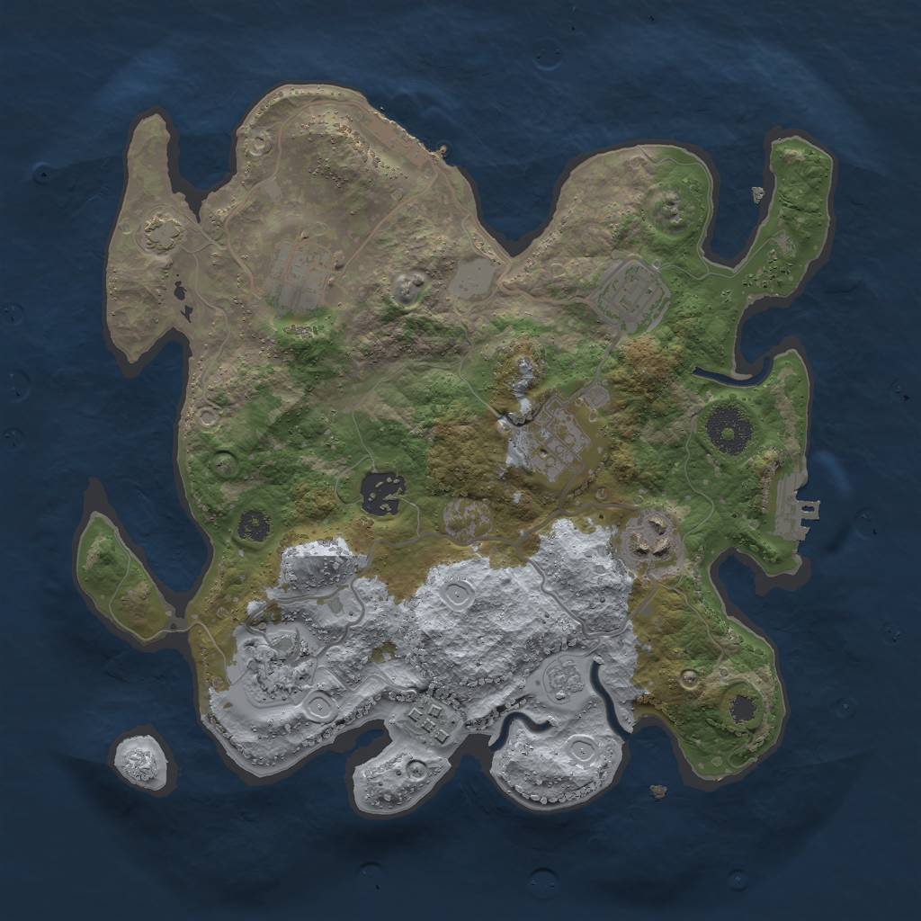Rust Map: Procedural Map, Size: 3000, Seed: 27275, 14 Monuments