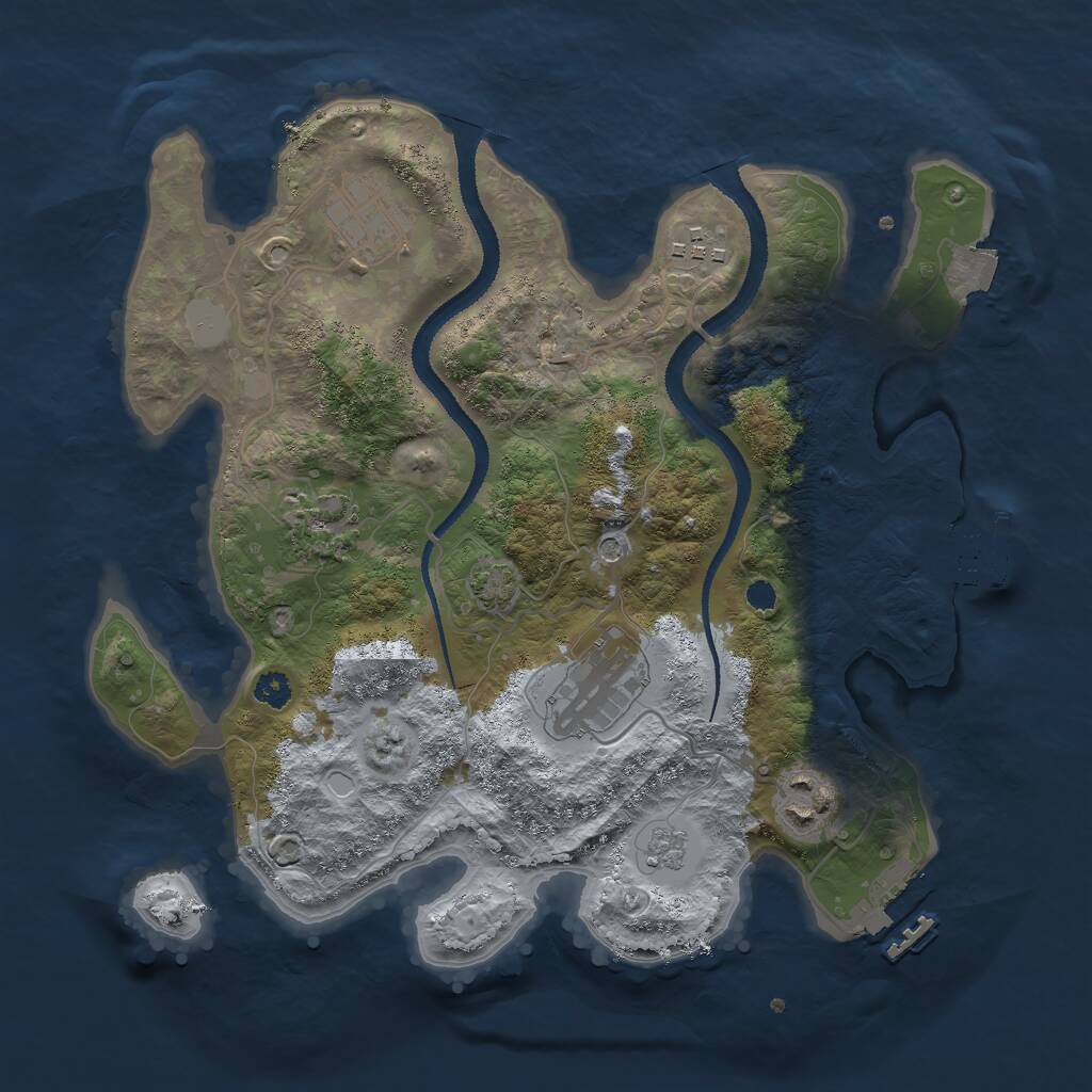 Rust Map: Procedural Map, Size: 3000, Seed: 27275, 11 Monuments