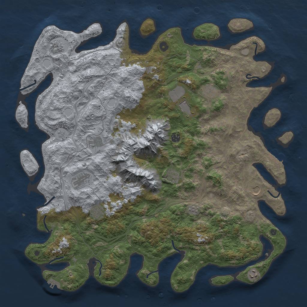 Rust Map: Procedural Map, Size: 5000, Seed: 934310912, 19 Monuments