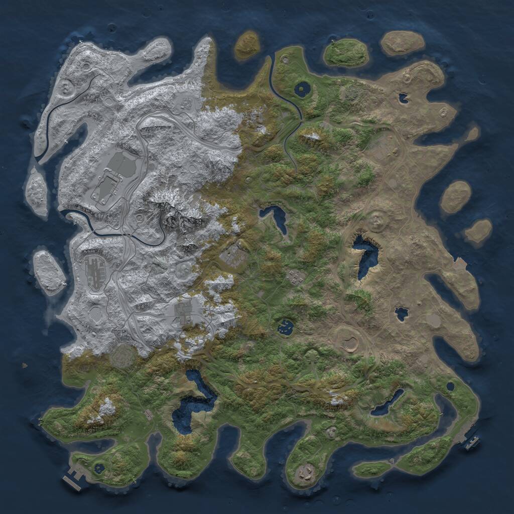 Rust Map: Procedural Map, Size: 5000, Seed: 934310912, 17 Monuments