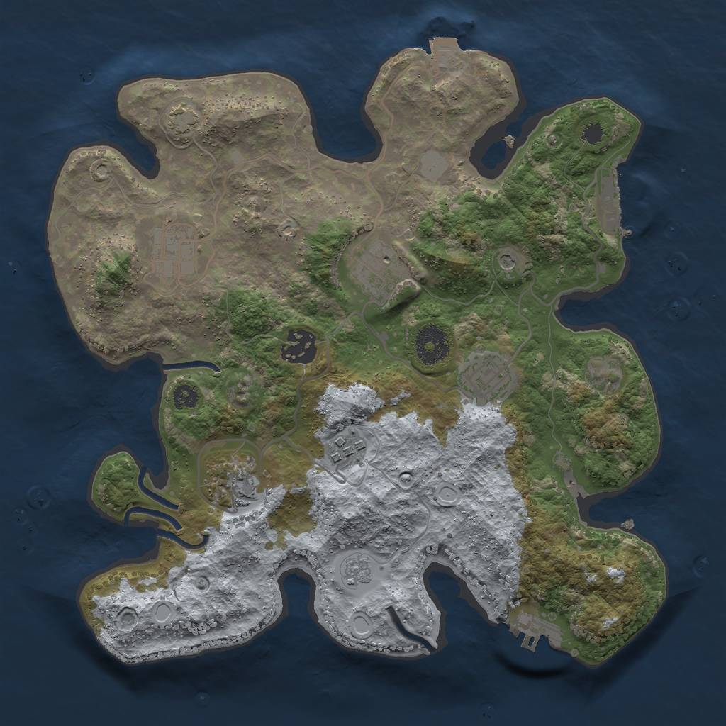 Rust Map: Procedural Map, Size: 3000, Seed: 7220, 14 Monuments