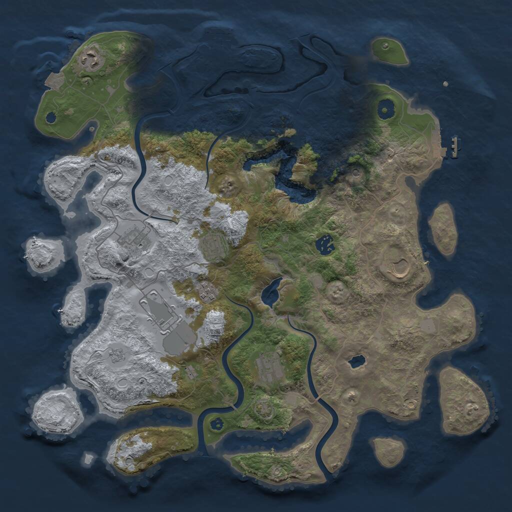 Rust Map: Procedural Map, Size: 4000, Seed: 905855862, 14 Monuments