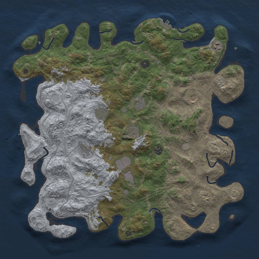 Rust Map: Procedural Map, Size: 4500, Seed: 19791611, 18 Monuments