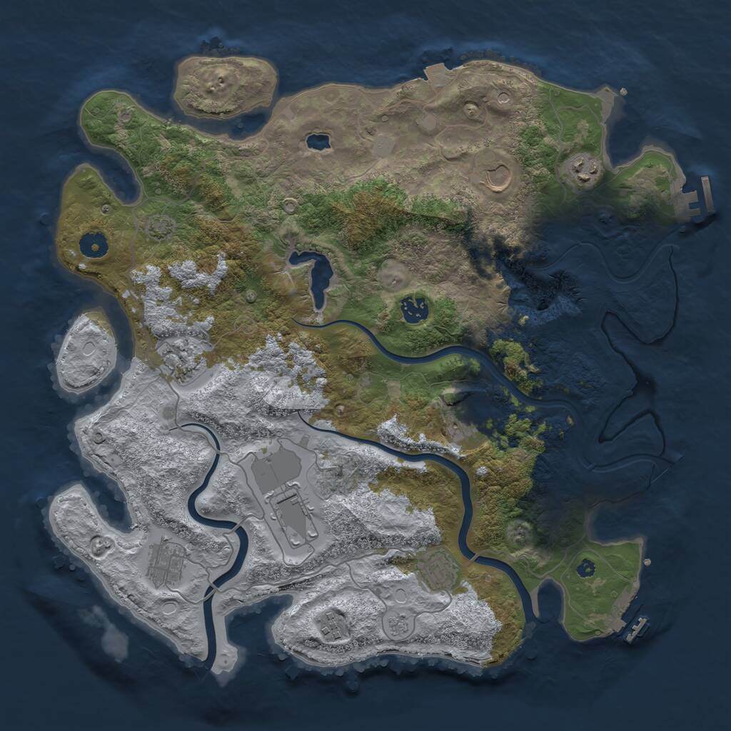 Rust Map: Procedural Map, Size: 4000, Seed: 1023842867, 15 Monuments