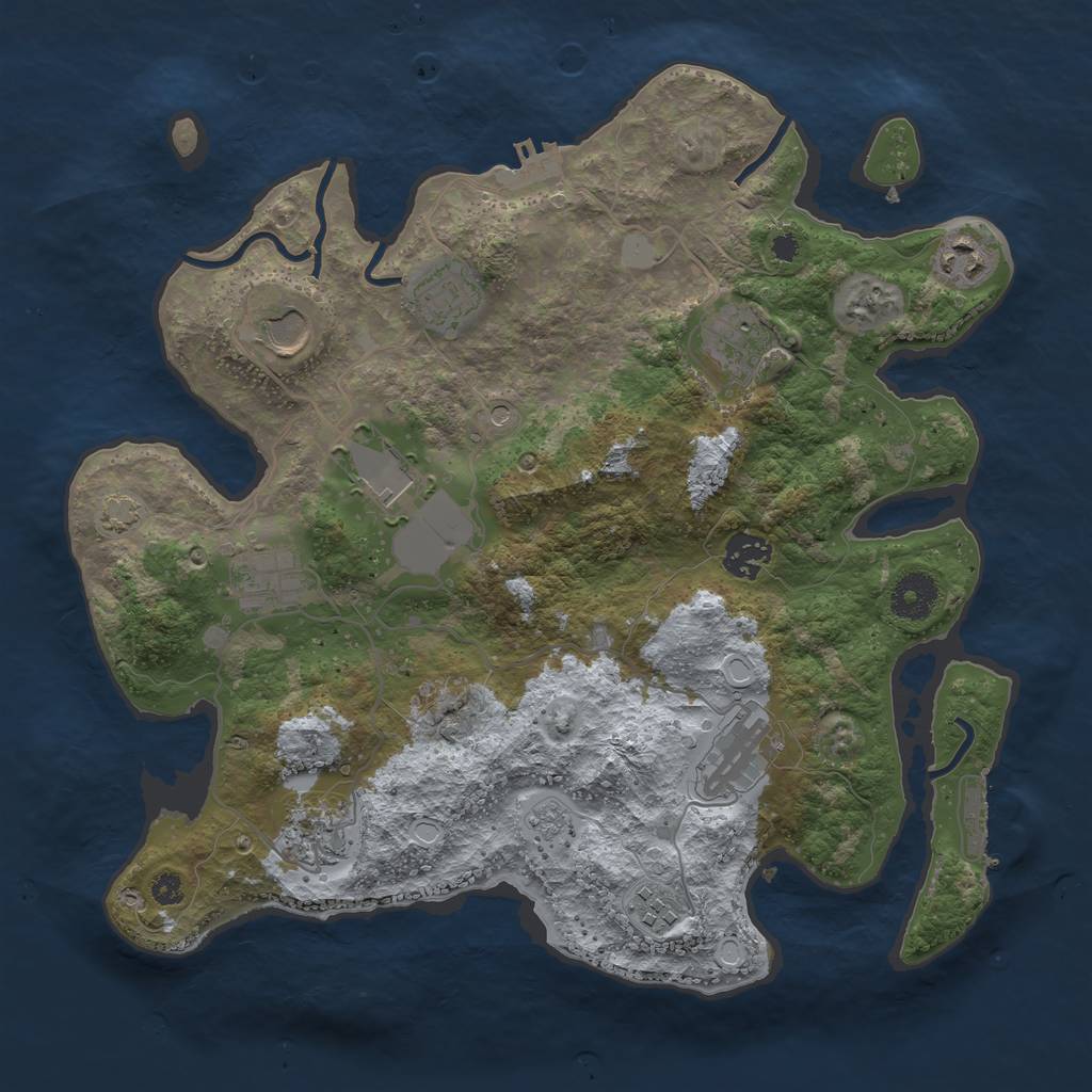 Rust Map: Procedural Map, Size: 3500, Seed: 199285, 18 Monuments