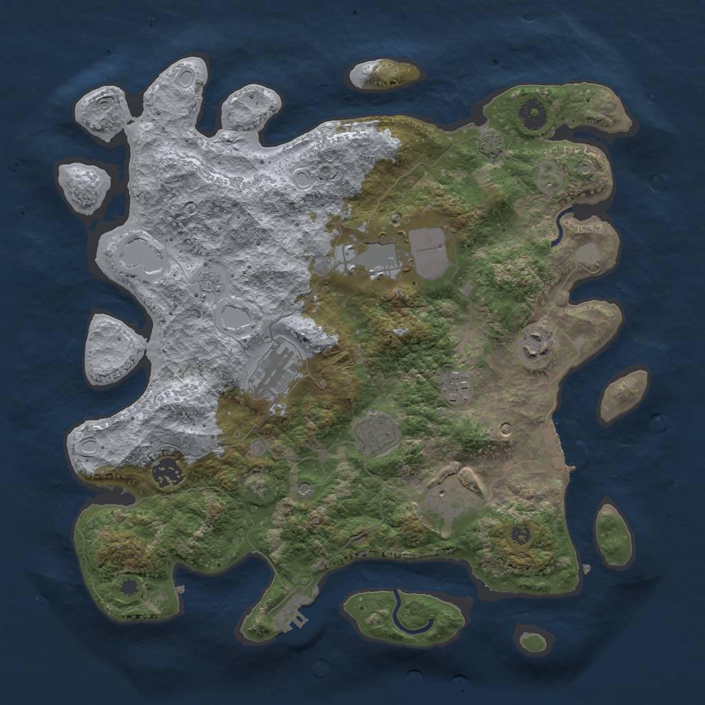 Rust Map: Procedural Map, Size: 3600, Seed: 12706, 15 Monuments