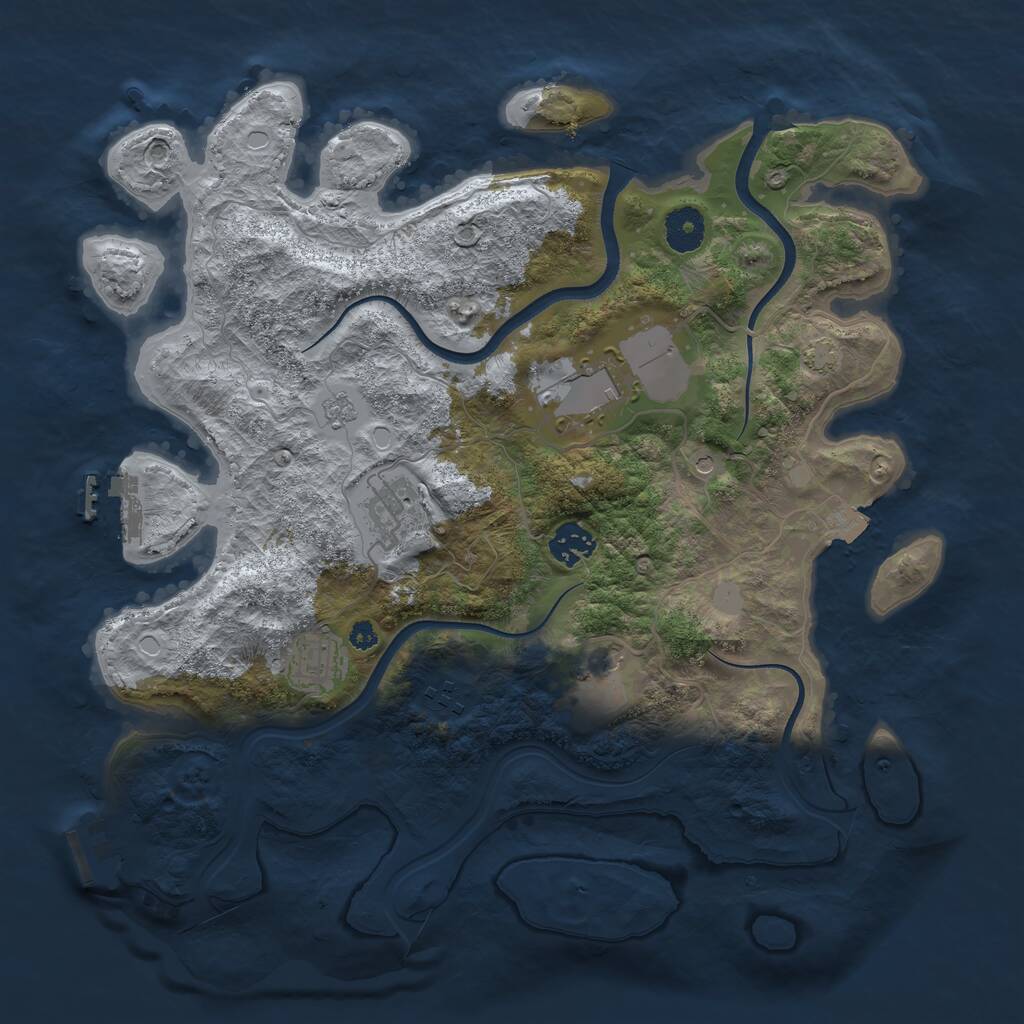 Rust Map: Procedural Map, Size: 3600, Seed: 12706, 12 Monuments