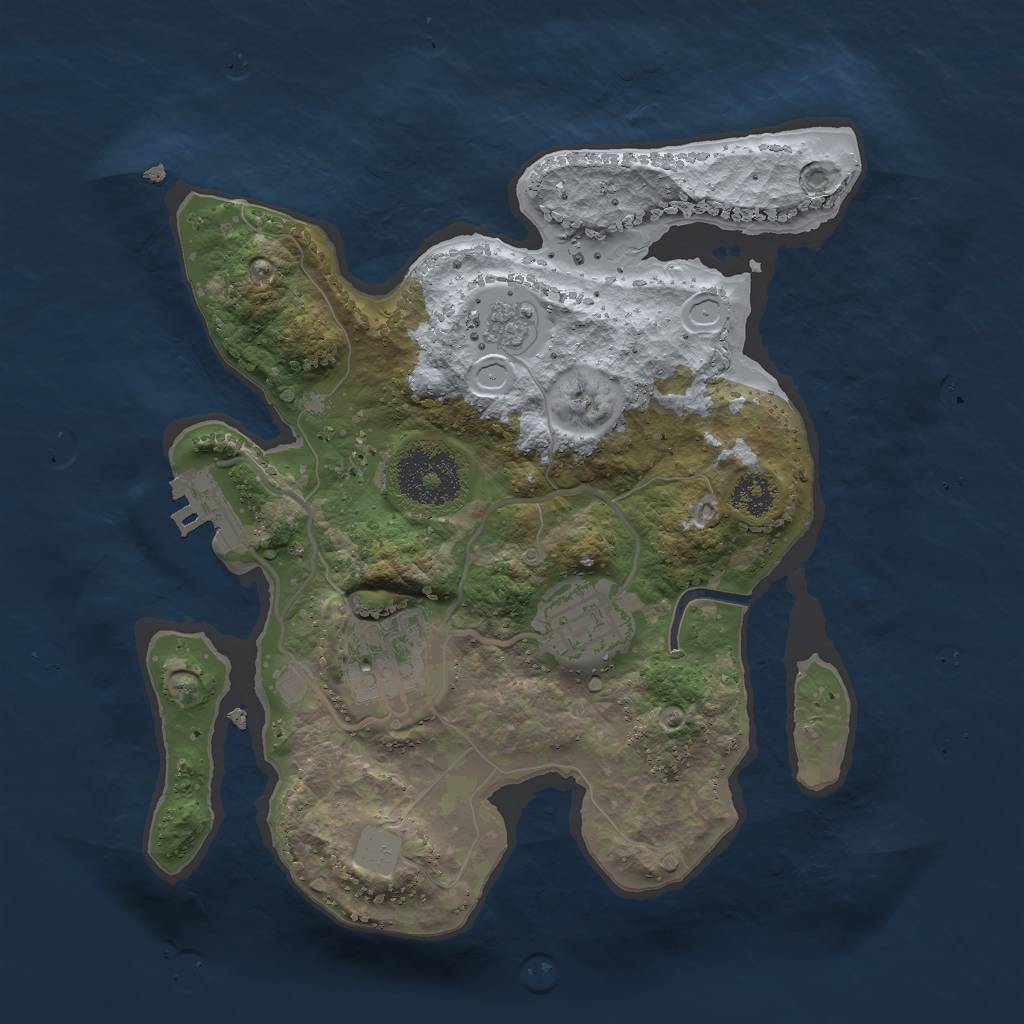 Rust Map: Procedural Map, Size: 2500, Seed: 666111, 7 Monuments