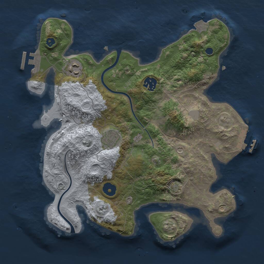 Rust Map: Procedural Map, Size: 3000, Seed: 231851859, 8 Monuments