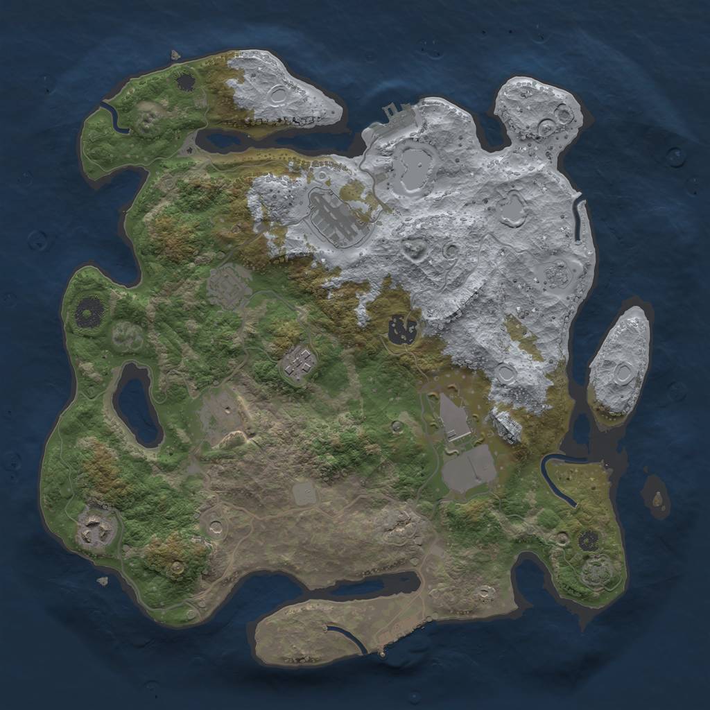 Rust Map: Procedural Map, Size: 3500, Seed: 547122394, 15 Monuments