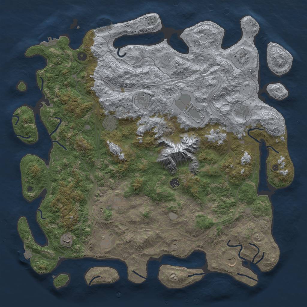 Rust Map: Procedural Map, Size: 5000, Seed: 78552, 19 Monuments
