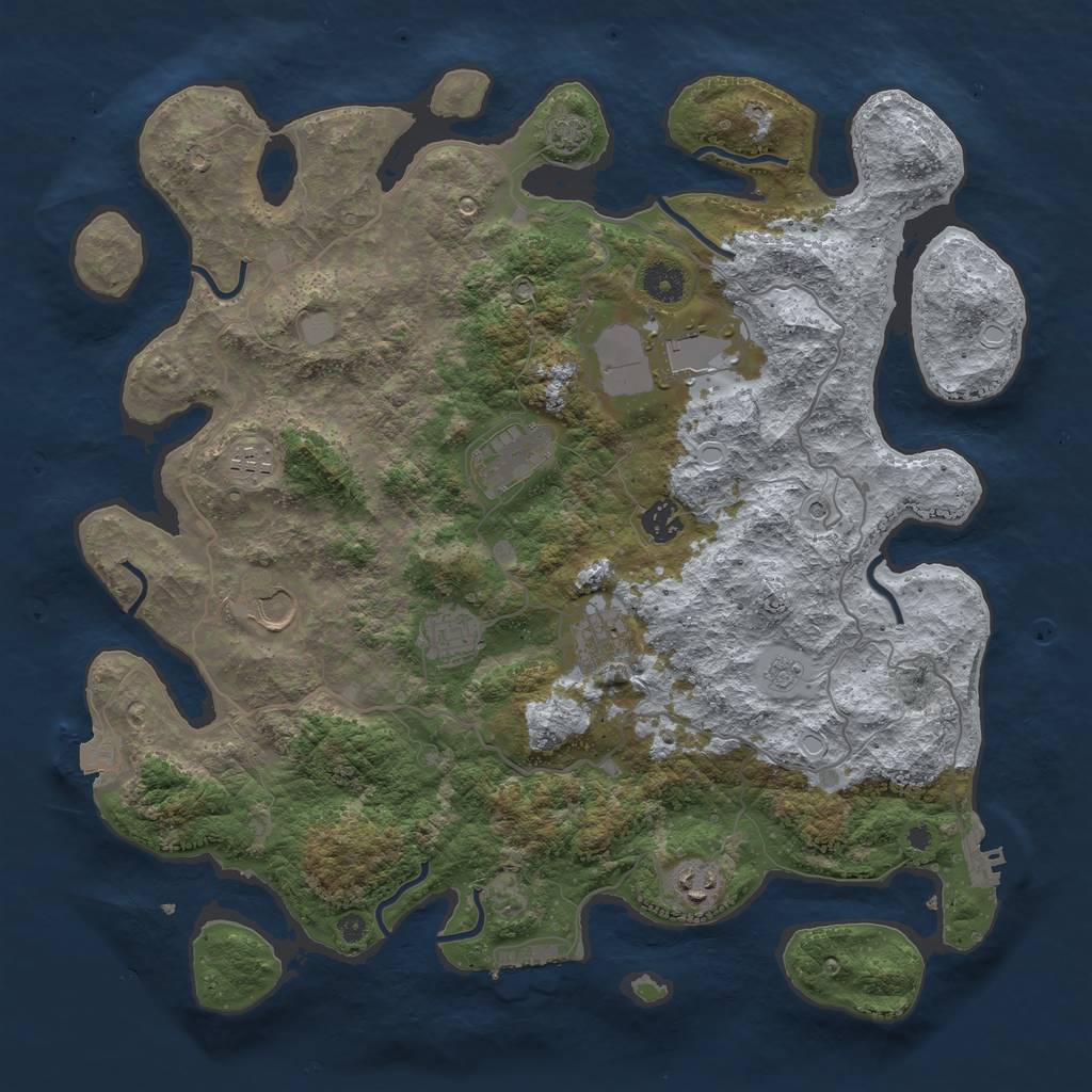 Rust Map: Procedural Map, Size: 4000, Seed: 1535895610, 16 Monuments