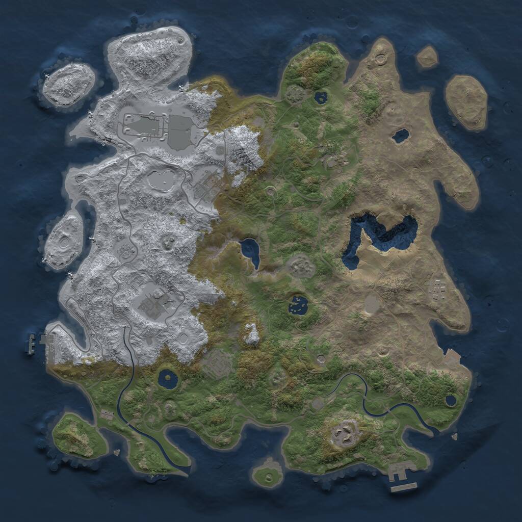 Rust Map: Procedural Map, Size: 4000, Seed: 331510243, 14 Monuments