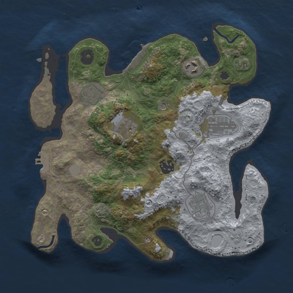 Rust Map: Procedural Map, Size: 3000, Seed: 762212060, 14 Monuments