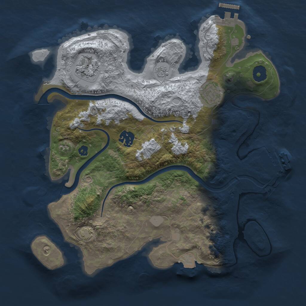 Rust Map: Procedural Map, Size: 3000, Seed: 1264532480, 8 Monuments
