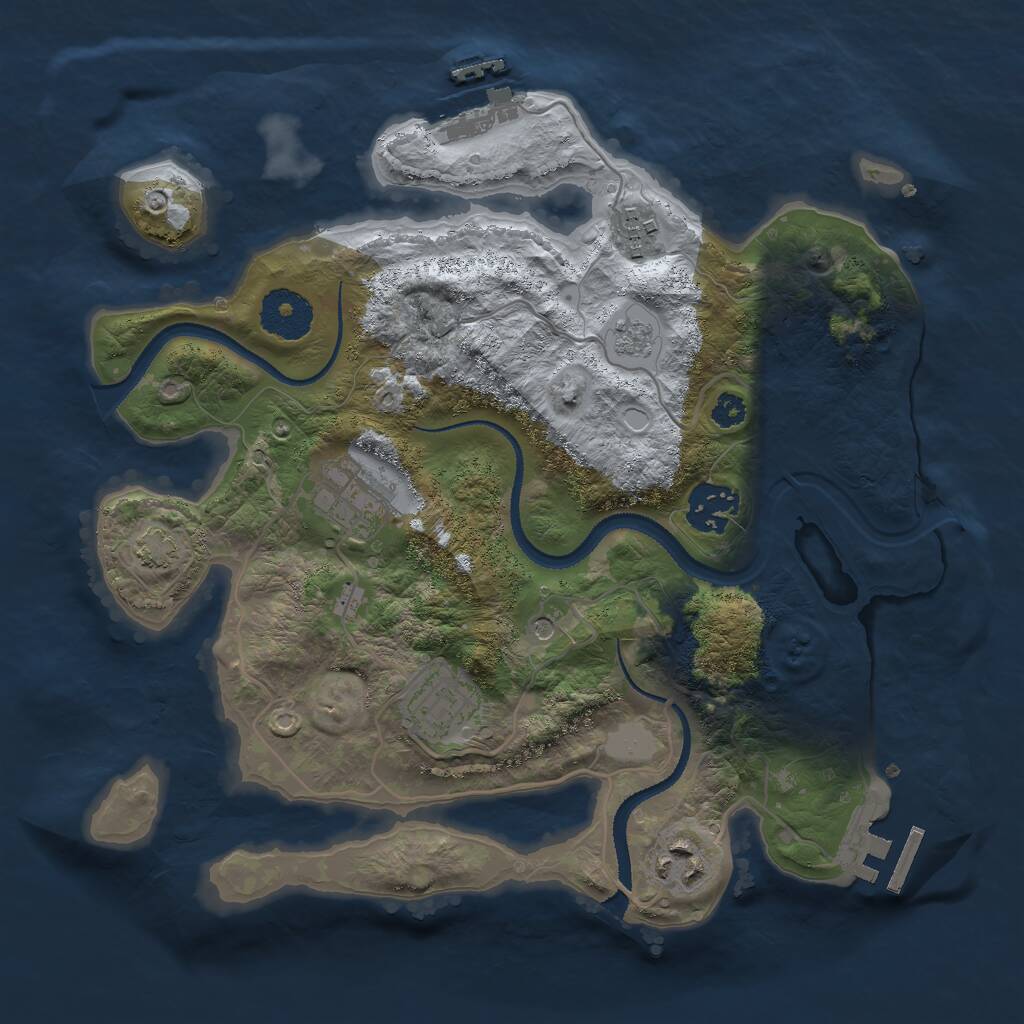 Rust Map: Procedural Map, Size: 3000, Seed: 1623367, 11 Monuments