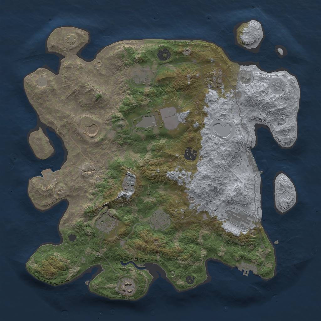 Rust Map: Procedural Map, Size: 3700, Seed: 1517367807, 18 Monuments