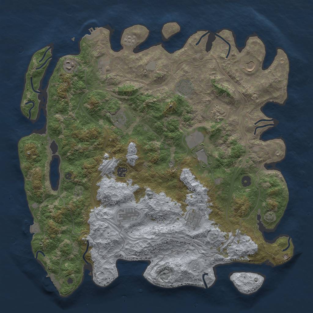 Rust Map: Procedural Map, Size: 4500, Seed: 521015891, 19 Monuments