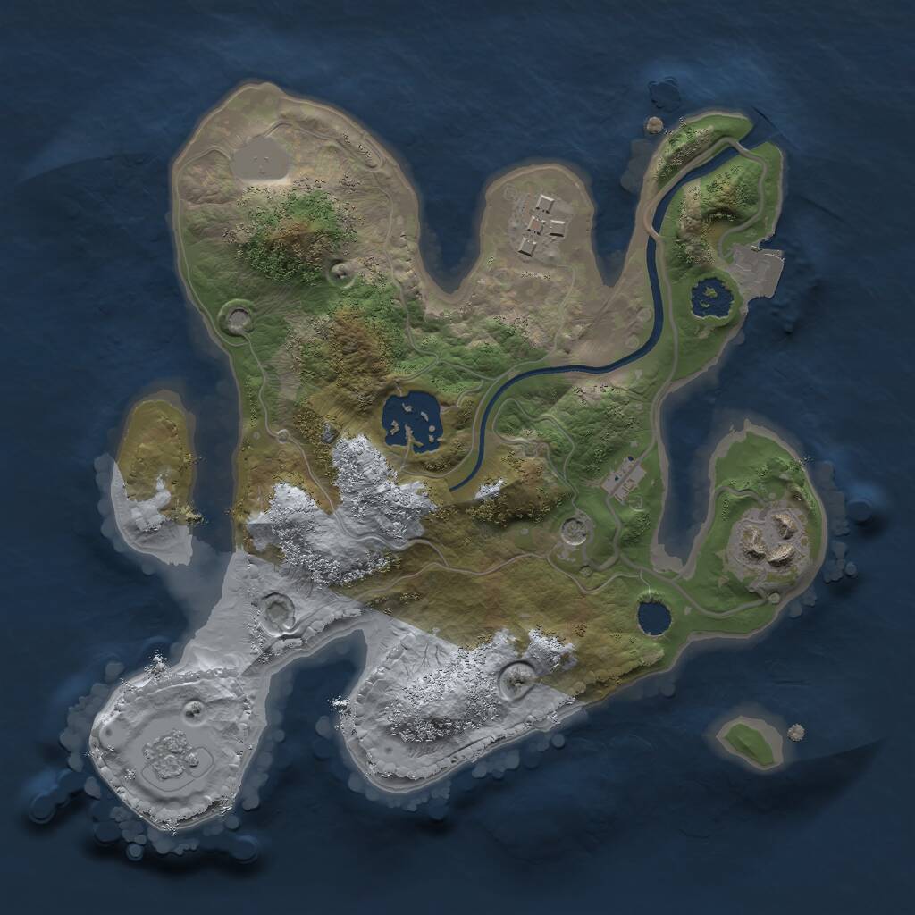 Rust Map: Procedural Map, Size: 2200, Seed: 530747377, 6 Monuments