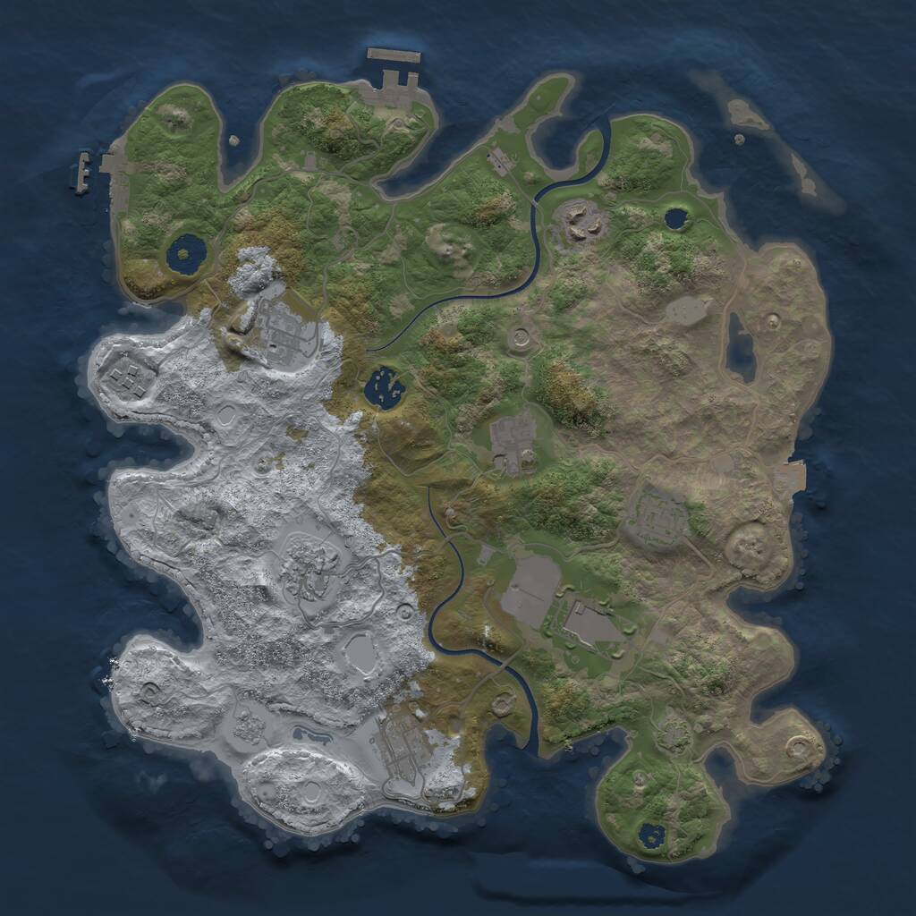 Rust Map: Procedural Map, Size: 3500, Seed: 1586196875, 15 Monuments