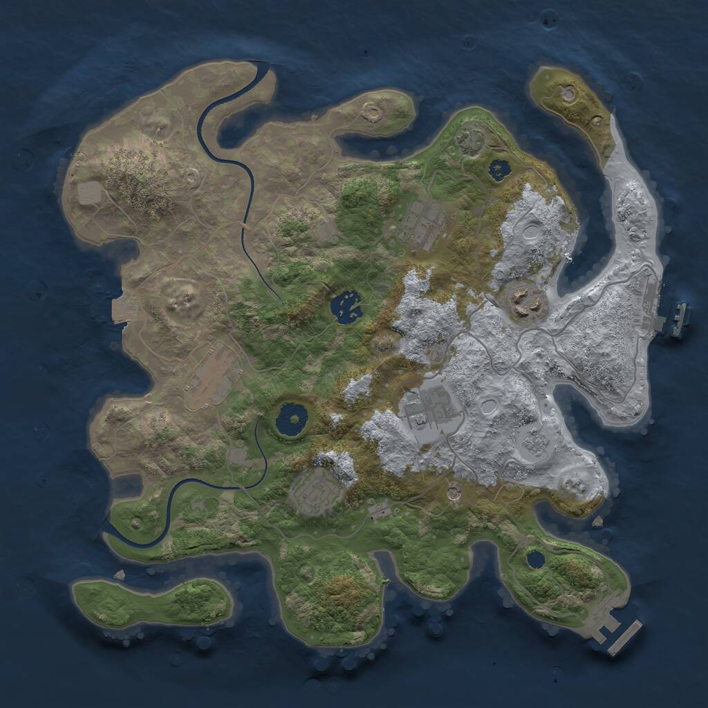 Rust Map: Procedural Map, Size: 3300, Seed: 321312, 12 Monuments