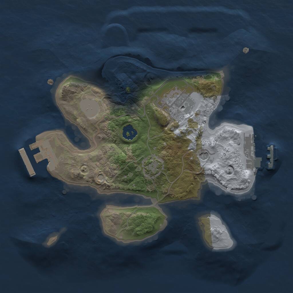 Rust Map: Procedural Map, Size: 2000, Seed: 4890021, 6 Monuments