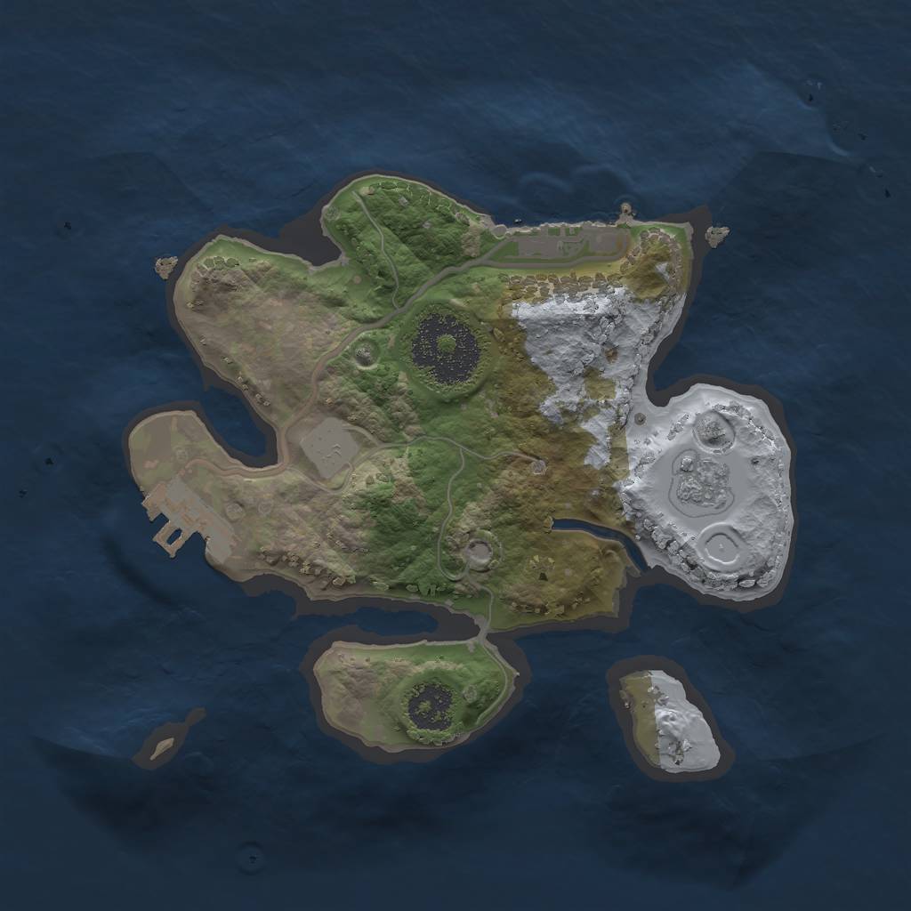 Rust Map: Procedural Map, Size: 2000, Seed: 4890021, 6 Monuments