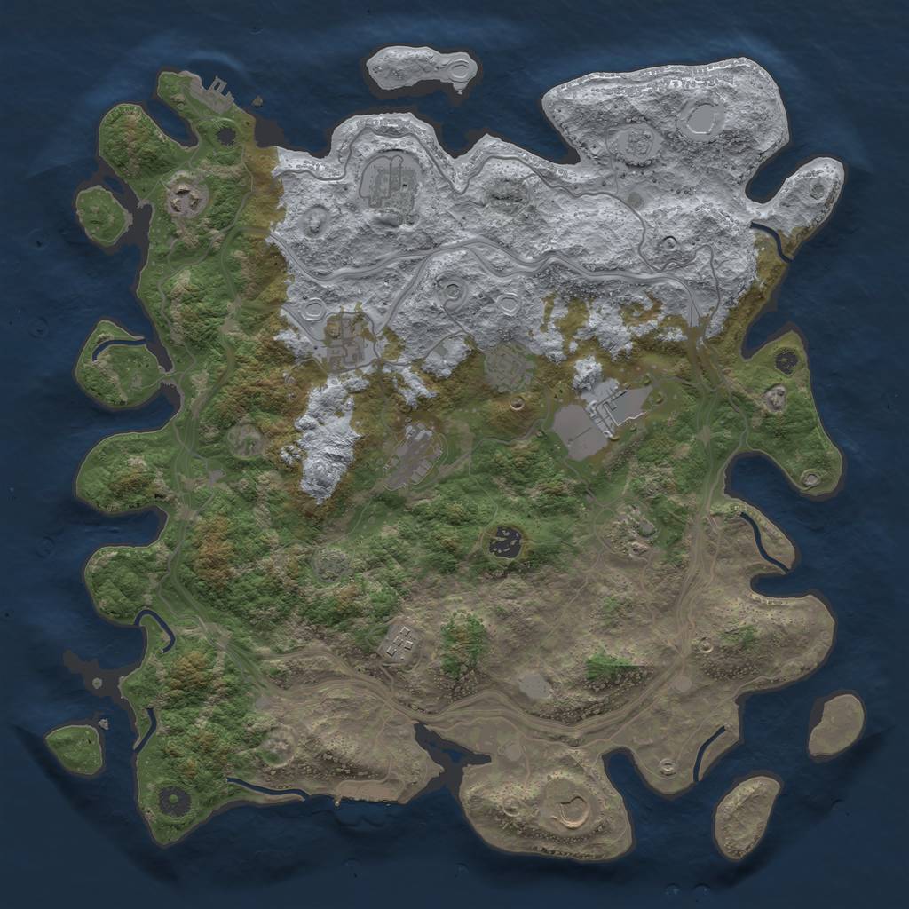 Rust Map: Procedural Map, Size: 4250, Seed: 1696931531, 18 Monuments