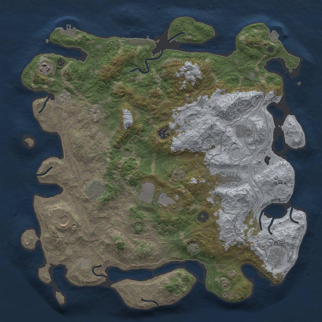 Rust Map: Procedural Map, Size: 4250, Seed: 979559728, 17 Monuments