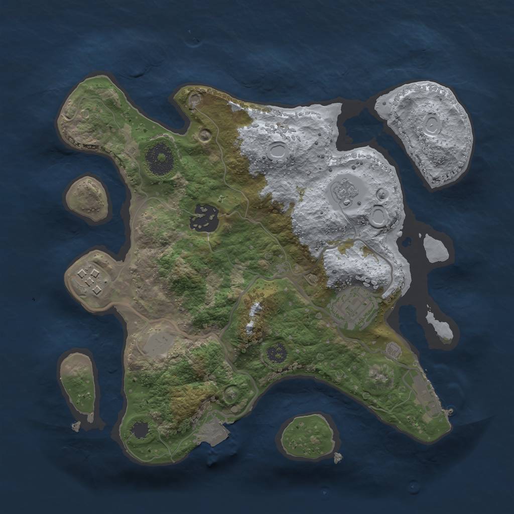 Rust Map: Procedural Map, Size: 2600, Seed: 1907, 8 Monuments