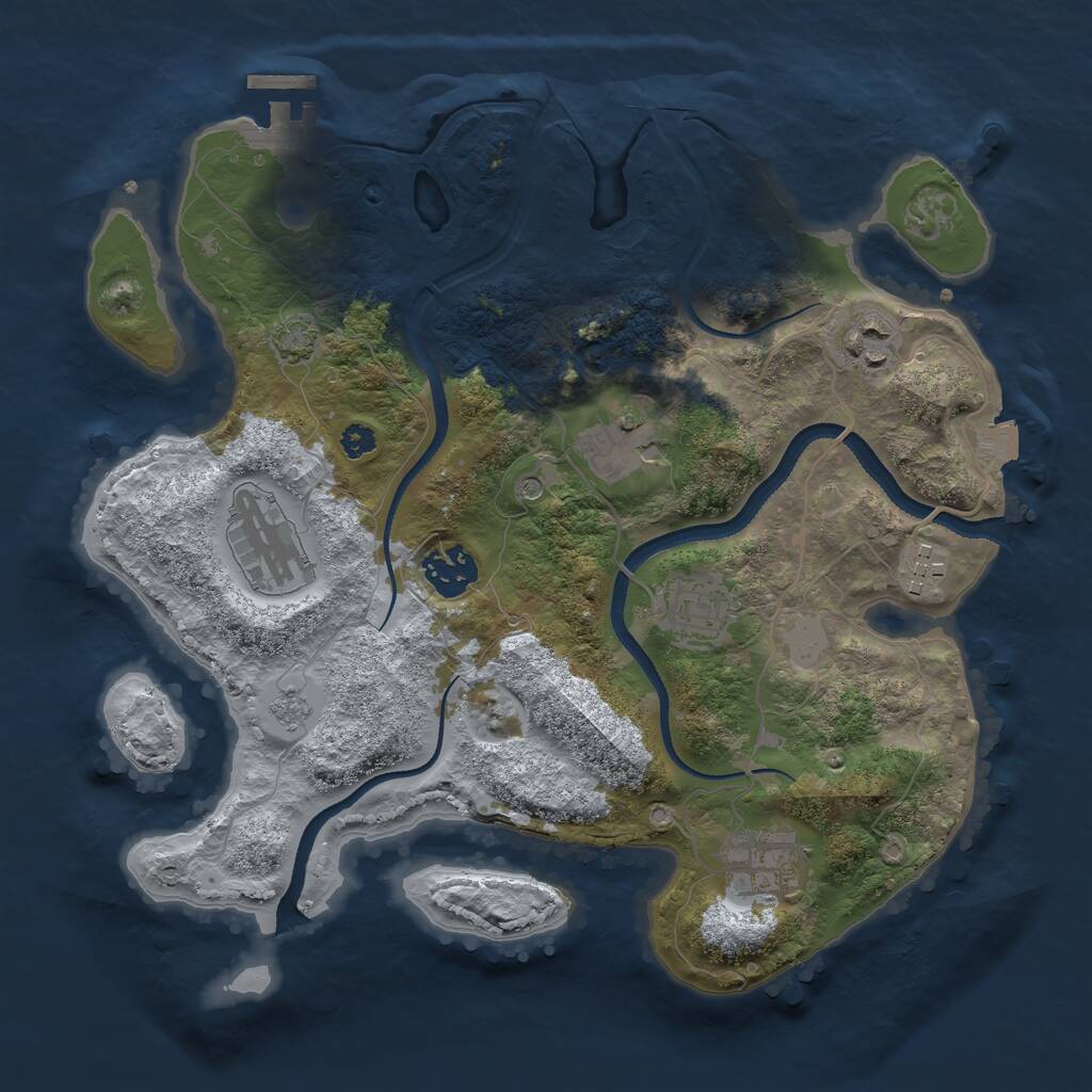 Rust Map: Procedural Map, Size: 3200, Seed: 1788660928, 12 Monuments