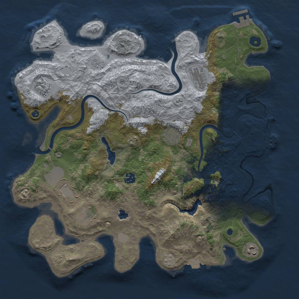 Rust Map: Procedural Map, Size: 4000, Seed: 1083410741, 14 Monuments