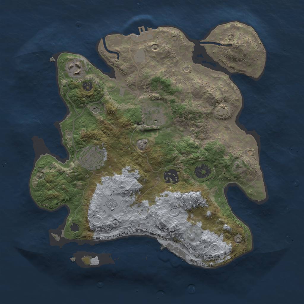 Rust Map: Procedural Map, Size: 3000, Seed: 23587, 12 Monuments