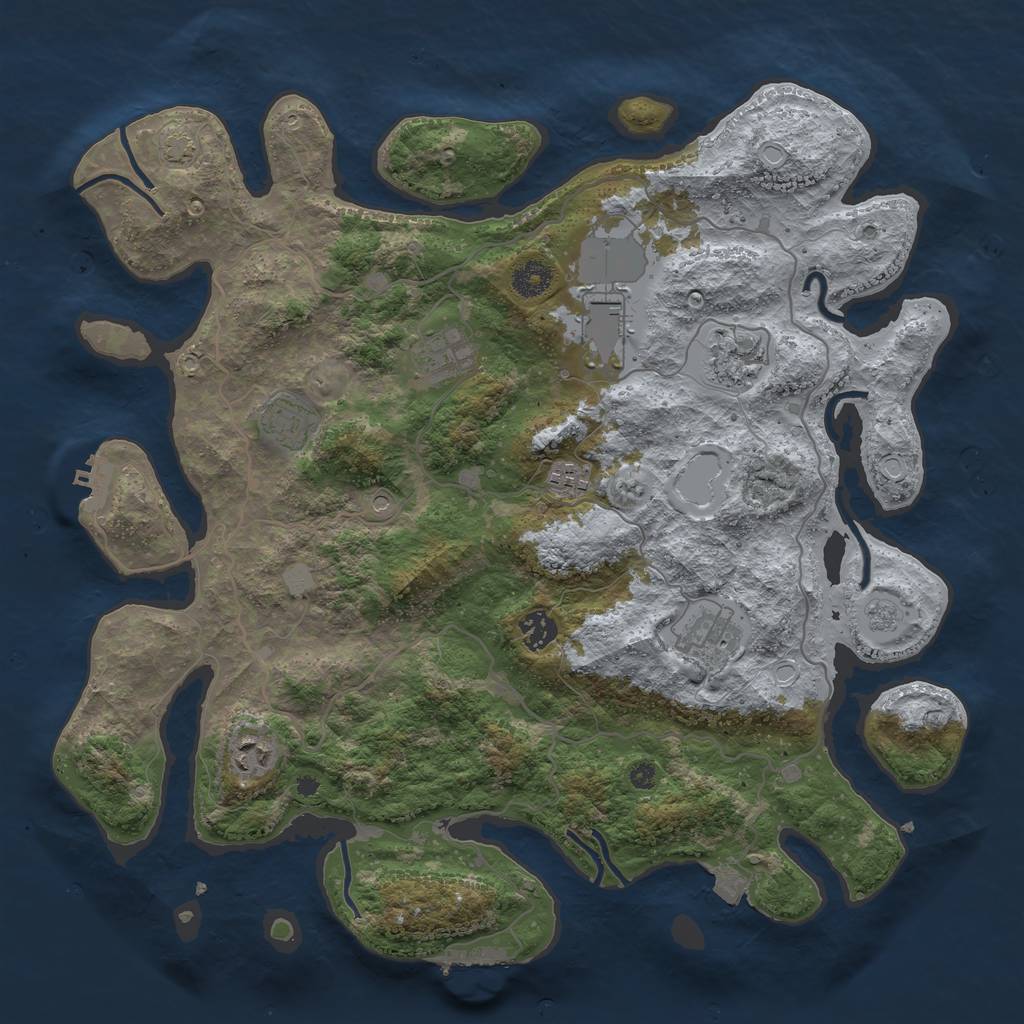 Rust Map: Procedural Map, Size: 4000, Seed: 416464148, 16 Monuments