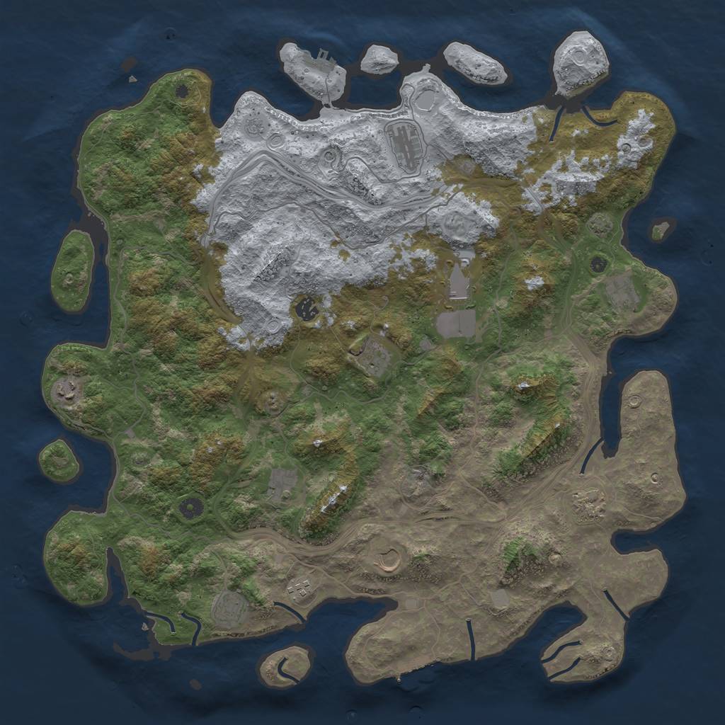 Rust Map: Procedural Map, Size: 4800, Seed: 970832037, 19 Monuments