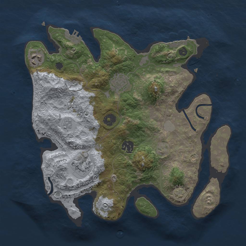 Rust Map: Procedural Map, Size: 3000, Seed: 149012772, 12 Monuments