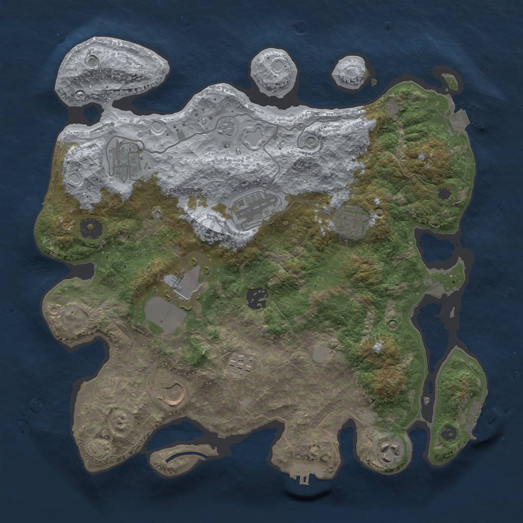 Rust Map: Procedural Map, Size: 3500, Seed: 228048140, 16 Monuments