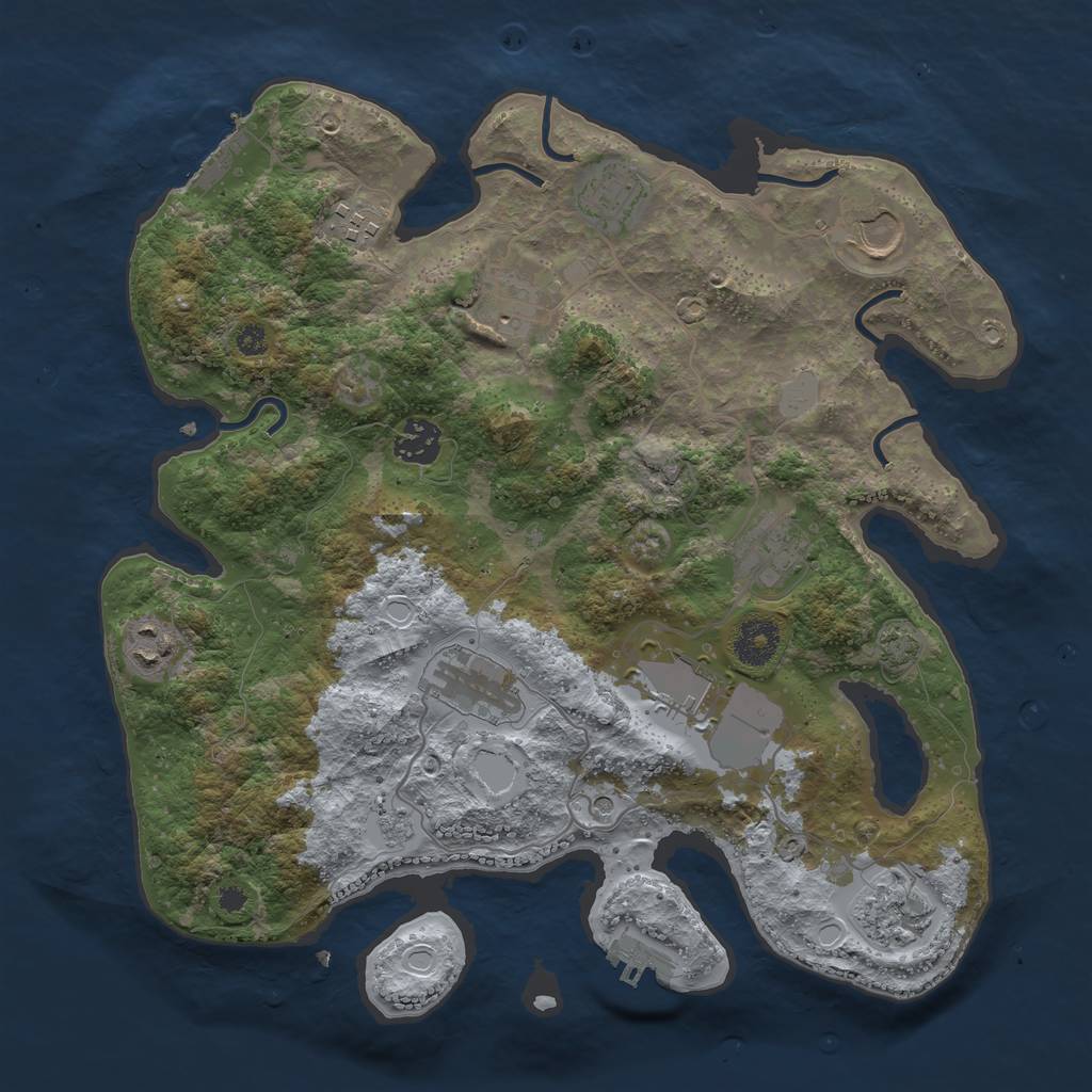 Rust Map: Procedural Map, Size: 3500, Seed: 1512592980, 18 Monuments