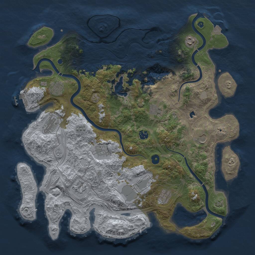 Rust Map: Procedural Map, Size: 4250, Seed: 581665106, 16 Monuments