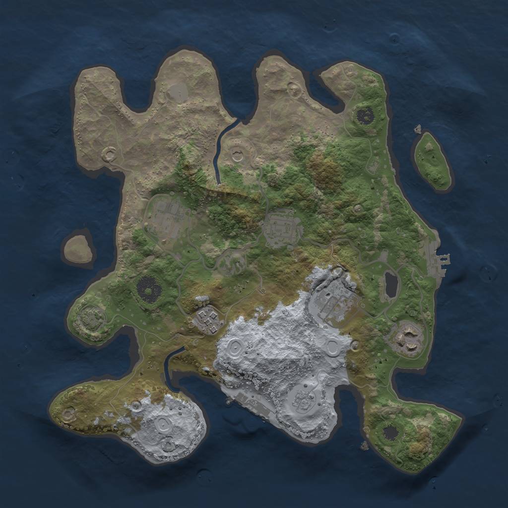 Rust Map: Procedural Map, Size: 3000, Seed: 383031056, 13 Monuments