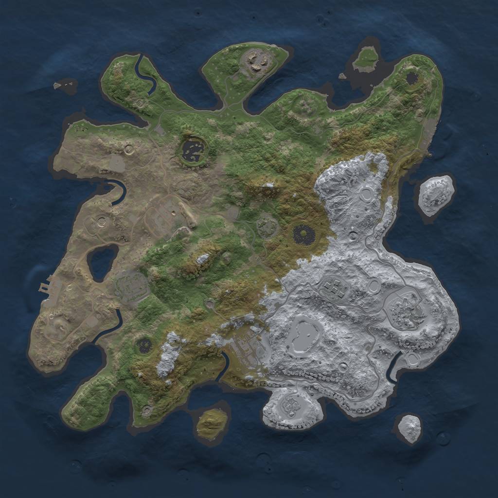 Rust Map: Procedural Map, Size: 3400, Seed: 90604643, 15 Monuments
